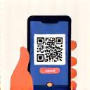 Icon of a QR code being scanned.