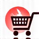 Icon of a shopping cart with a mobile plan.